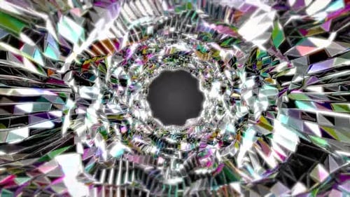 Glittering Abstract Crystal Tunnel Background Loop