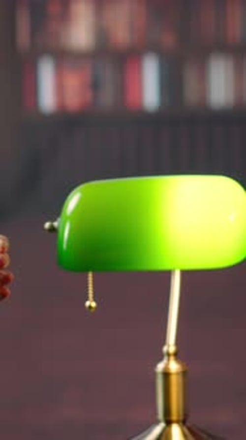 Cheers with Amber Drinks by Green Banker's Lamp
