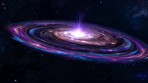 Spiral Galaxy With Vibrant Glowing Light And Stars In Deep Space Background