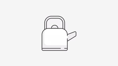 Animated Kettle Line Icon with Steam