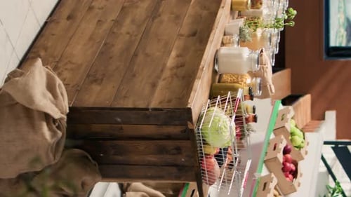 Bright Produce Stand Inside a Cozy Home