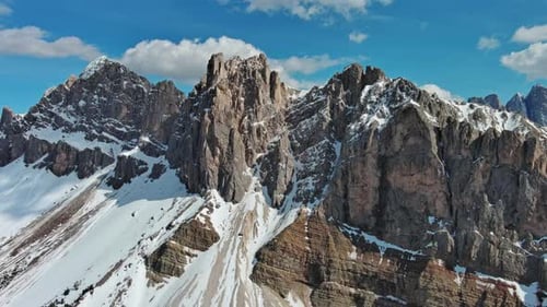Majestic Rocky Mountains in Snow Alps Dolomites