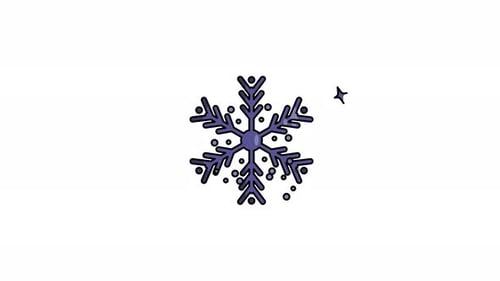 Cartoon Sketch Snowflake Animation for Winter Holidays