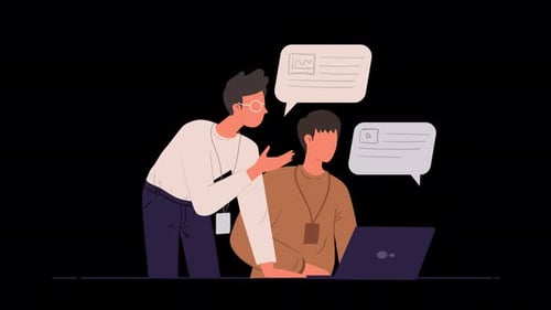 Animated Business Coaching and Collaboration Illustration