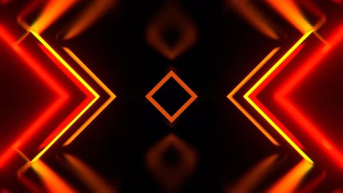 Red And Orange Glowing Neon Rhombus Background Vj Loop I 4K
