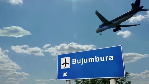 Bujumbura Burundi airplane landing at airport
