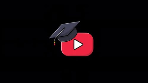 Animated Graduation Cap and YouTube Play Button Icon