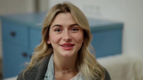 Smiling Young Woman Portrait Indoors