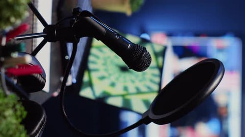 Vertikales Video-Podcast-Mikrofon zum Aufzeichnen von Gesprächen für Internet-Livestreaming-Shows
