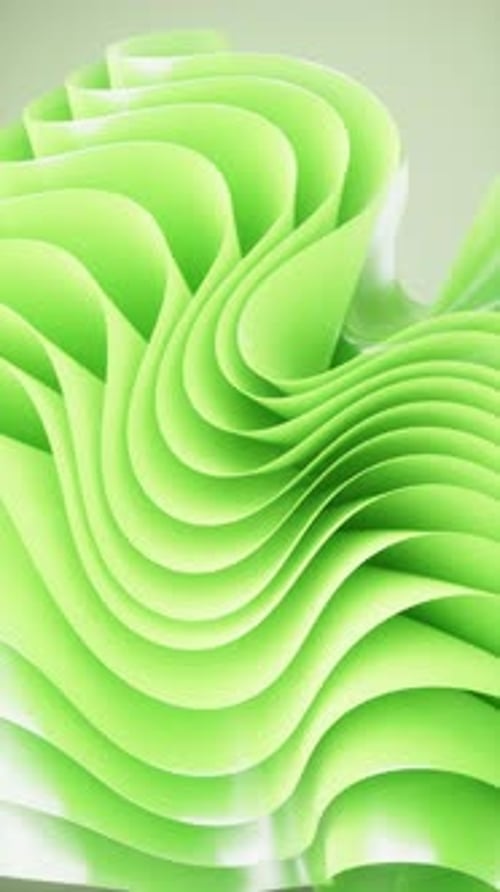 Green abstract curvy background, desktop wallpaper, 3d rendering.