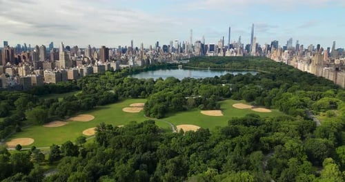 Aerial shot of Central Park in Manhattan, New York City, United States