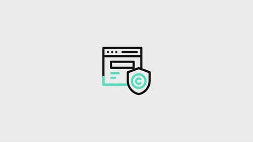 Animated Copyright Shield Icon for Web Browser Protection
