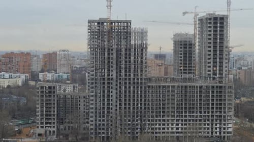 Timepiece of Modern Highrise Residential Complex in City