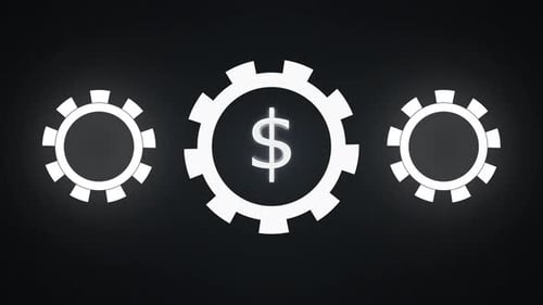 Animated Corporate Gears with Dollar Sign Icon