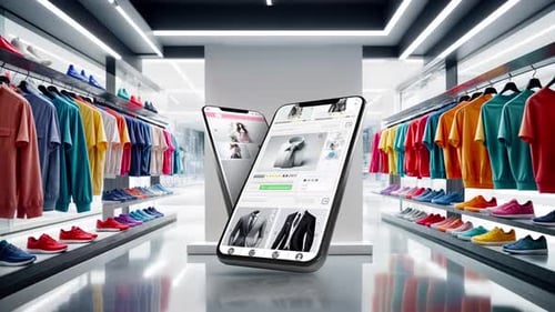Digital Retail App Showcase on Smartphone in Store