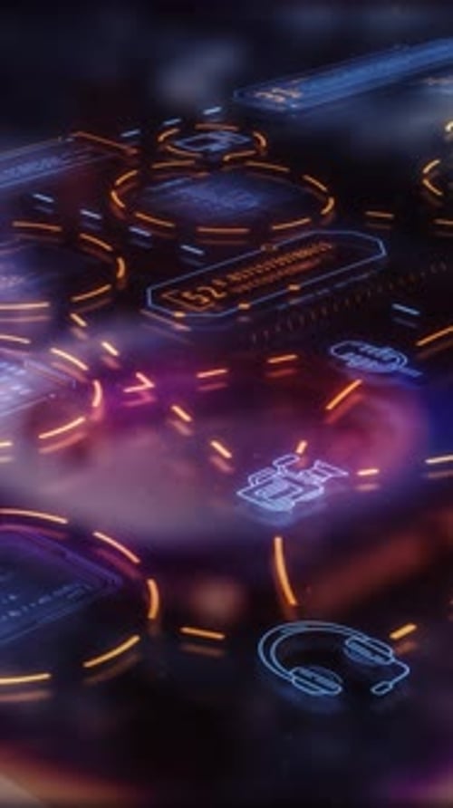 Dynamic Infographics Set Against a Processor Background