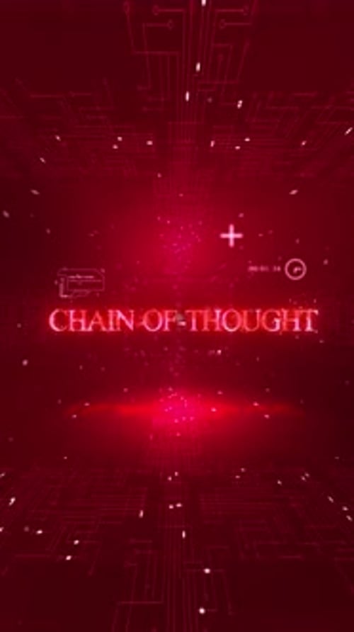 Chain Of Thought Words In Ai On Digital Background