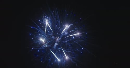 Bright Fireworks Display at Night Sky Celebration