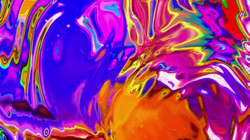 Colorful Vibrant Abstract Refeacting Fluid Texture Loop