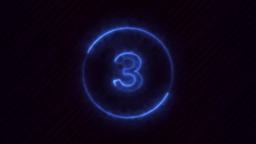 Neonlicht-Countdown 5 Sekunden