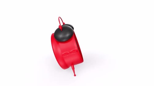 Red Alarm clock 3d object rotating loop video