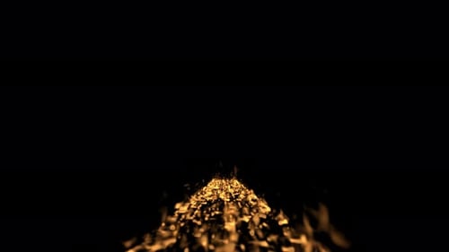 Fiery road to the burning gate on a transparent background.