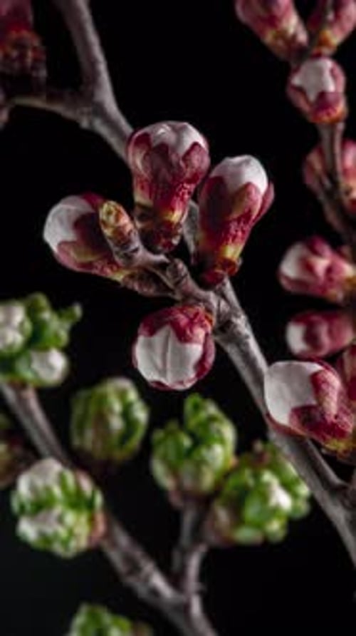 Elegant Blossoms Budding in Time Lapse