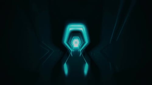 Blue Glowing Tunnel Lights Animation