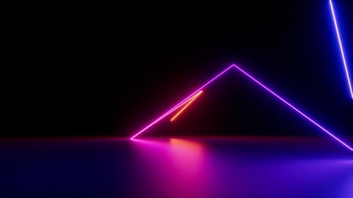 Dynamic Neon Geometric Triangles Loop Background Animation