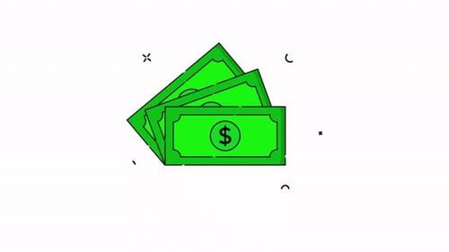 Animated Green Dollar Bills Appearing