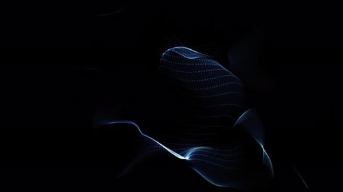 Abstract Blue Particle Wave Flowing Background Loop
