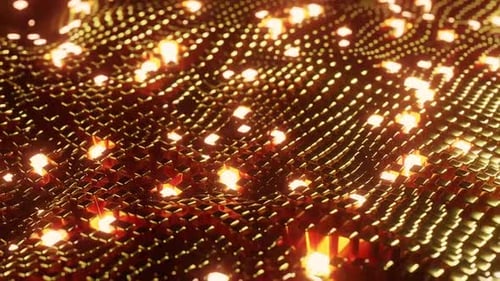 Golden futuristic glowing grid animation for modern tech visuals