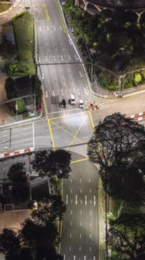 Vertical Time Lapse of traffic In a busy intersection.