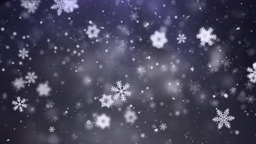 Christmas Motion Background Blue Theme With Snowflake Lights In Elegant