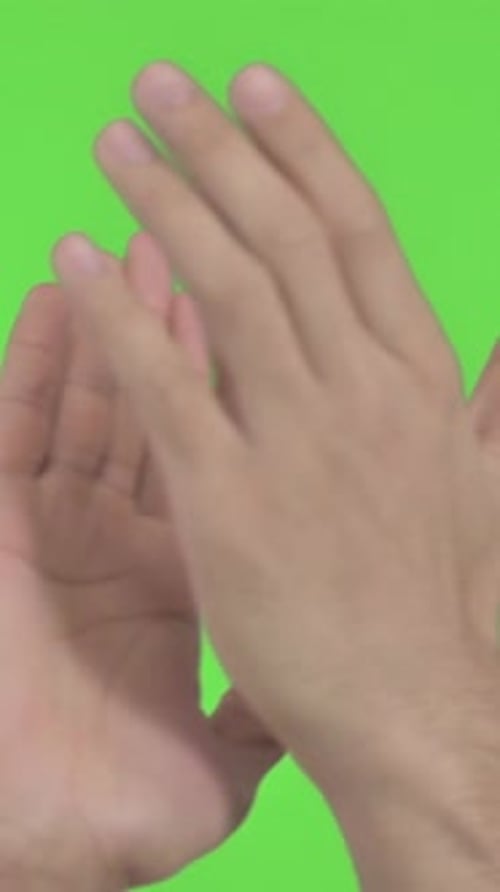 Clapping Hands on Green Chroma Key, vidéo verticale