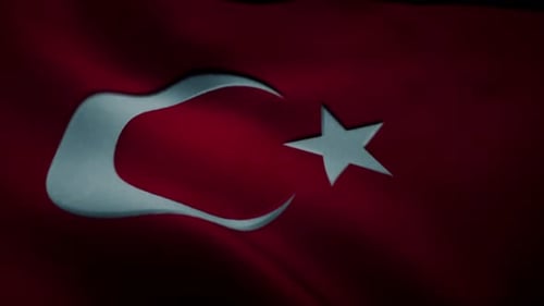 Seamlessly Looping Waving National Flag of Turkey