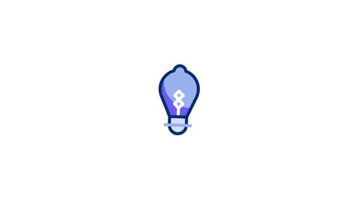 Animated Flat Design Lightbulb Icon Revealing Idea