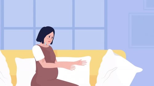 Ilustración animada de embarazo