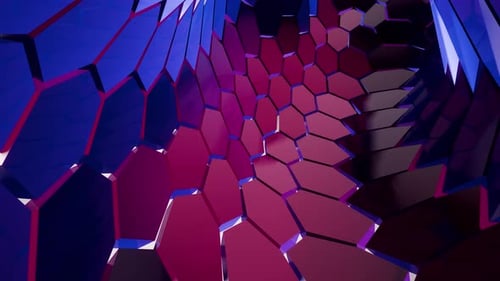 Glowing Geometric Design with Shinny Multicolored Revolving Patten 3d Loop