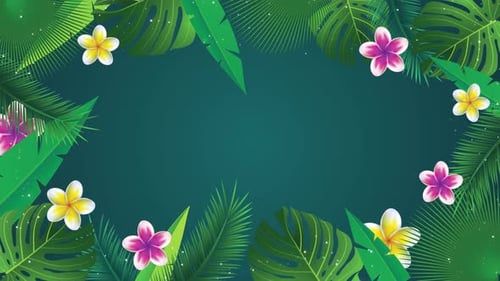 Summer Frame Tropical Palm Leaves Background