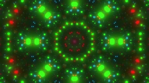 Dynamic and vibrant abstract kaleidoscope with glowing particles and lights