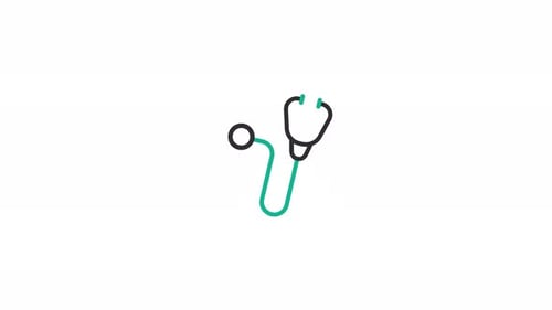 Stethoscope Animated line Icon Alpha channel