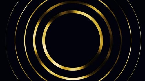 Elegant Golden Rings Logo Reveal on Black Background