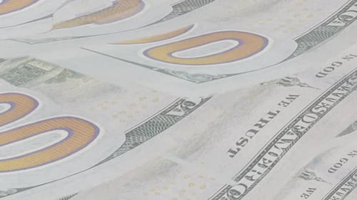 Seamless Loop of Waving US Hundred Dollar Bills