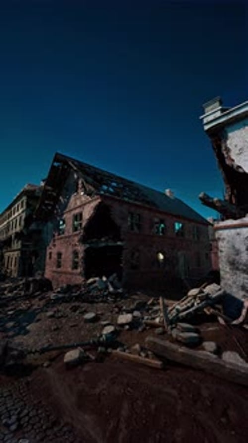 Decrepit Building Amidst Ruins