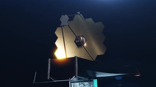 James Webb Space Telescope Rotating Futuristic 3D Animation