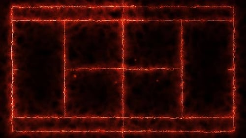 Game Set Match Text Over Tennis Background with Fire Animation