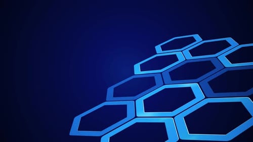 Blue Background Hexagon Shape Technology Style Corporate