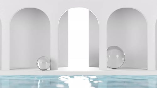 Arch on White Elegant Pedestal