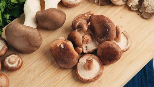 Healthy and Fresh Tasty Vegetables Shiitake Mushrooms